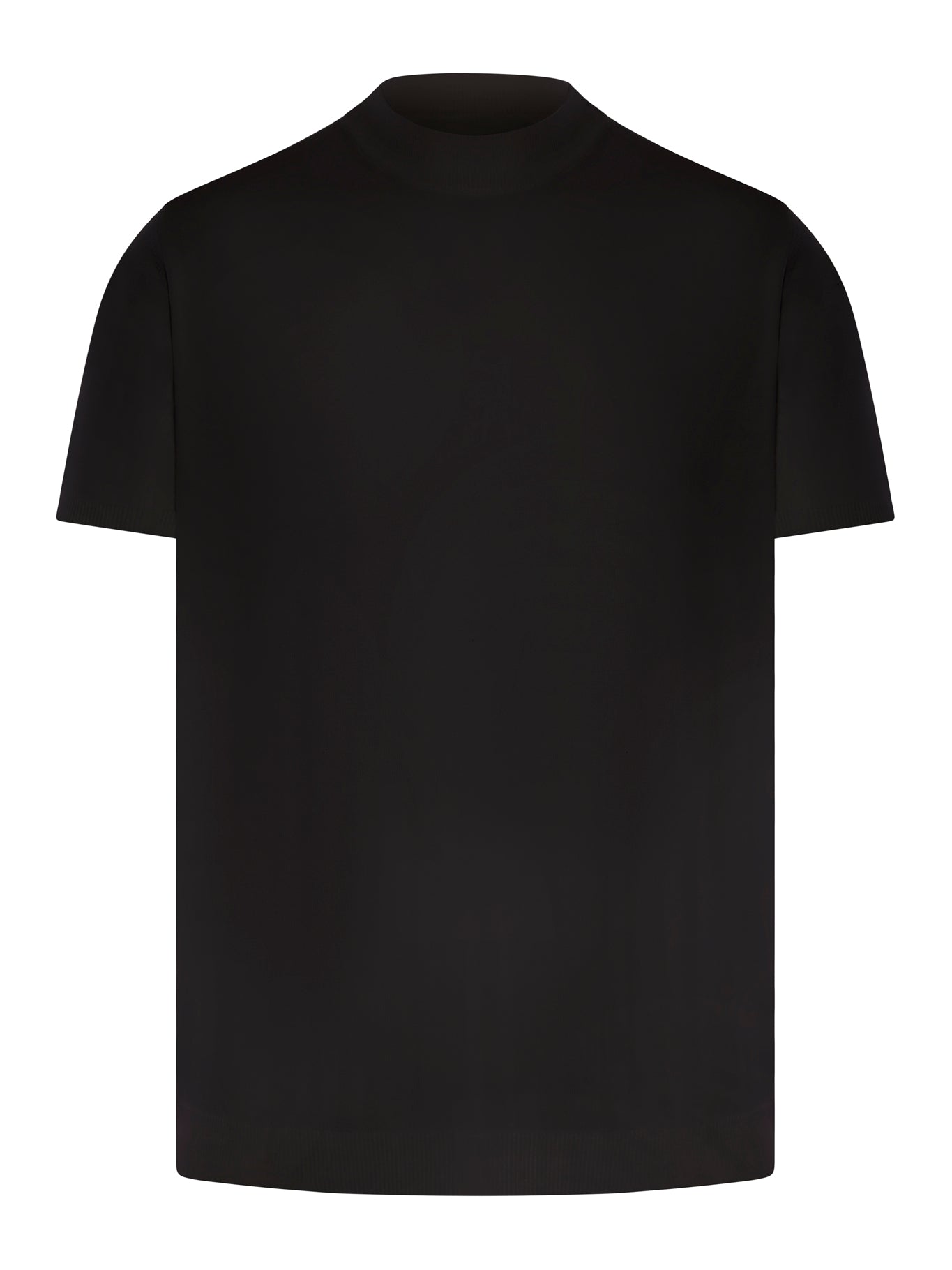 Roberto Collina Knitted T-Shirt for Men - Soft Cotton Black Crew Neck Tee RB10023 RB1009 | Casual Wear, Layering, Everyday Outfits