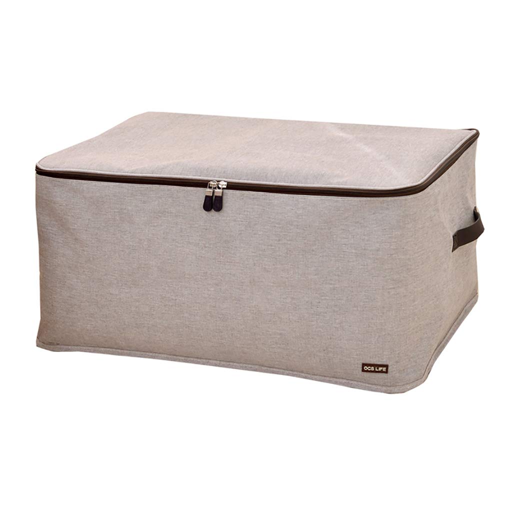 Foldable Fabric Storage Box - Large Collapsible Storage Bin with Handles, Breathable Multicolor Cube Basket for Closet, Bedroom & Home Organization (Beige, 60x42x28cm) - Perfect for Storing Clothes, Toys, Blankets & Home Essentials