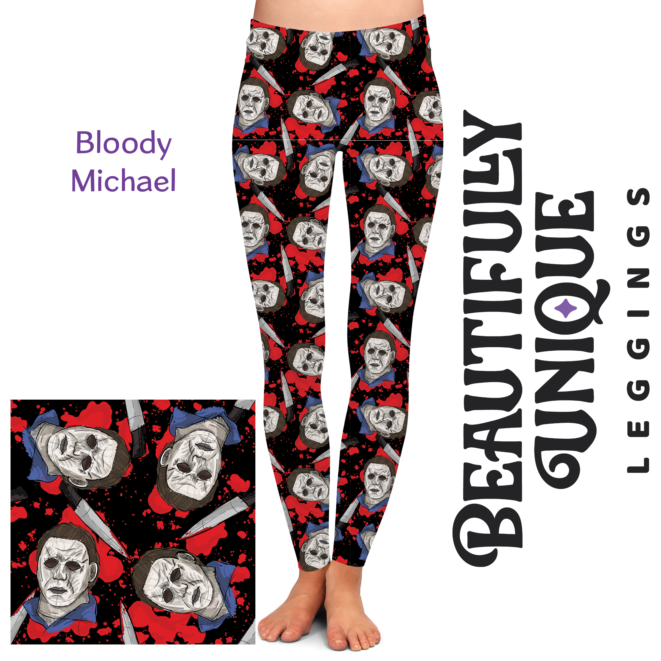 Bloody Michael Semi-Exclusive Handcrafted Vibrant Leggings | High-Quality Yoga & Fitness Leggings for Women | Perfect for Workouts, Running & Casual Wear