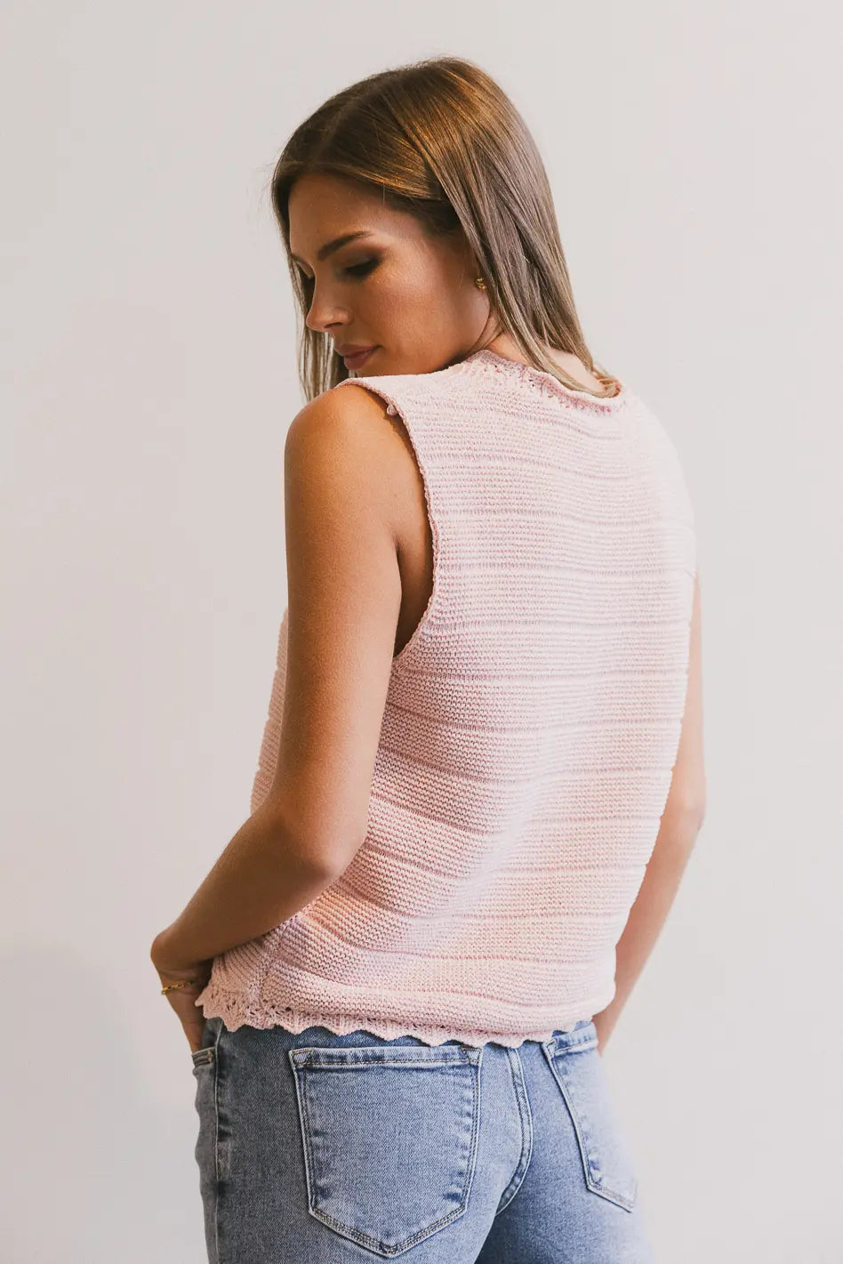 Annie Knit Vest for Women - Soft Blush Pink Cardigan Sweater | Cozy Fall & Winter Layering Piece | Perfect for Office, Casual Outfits & Date Nights