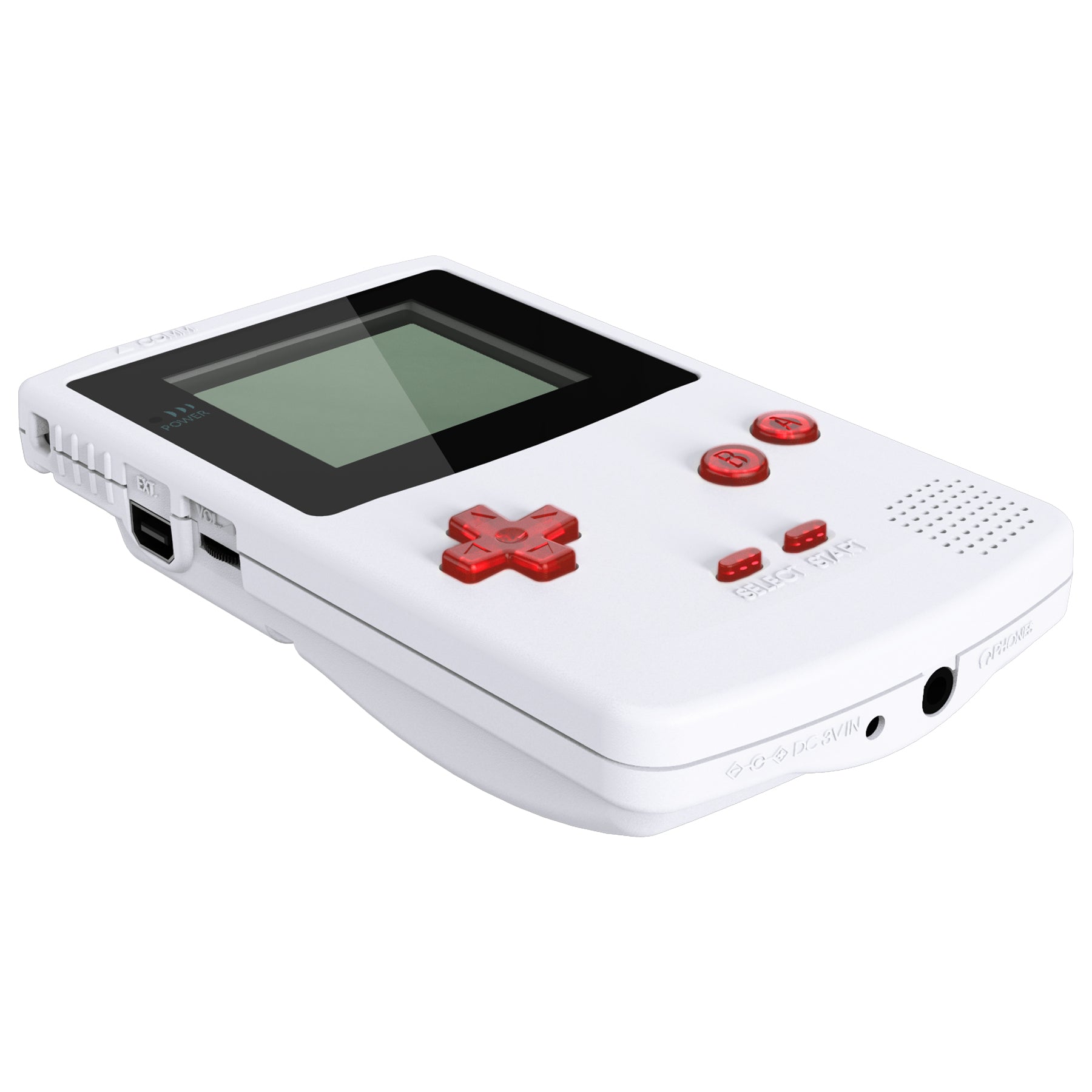 eXtremeRate Clear Red Replacement Buttons Full Set for Gameboy Color GBC - Compatible with GBC Handheld Console (Console Not Included) - Perfect for DIY Repair & Customization