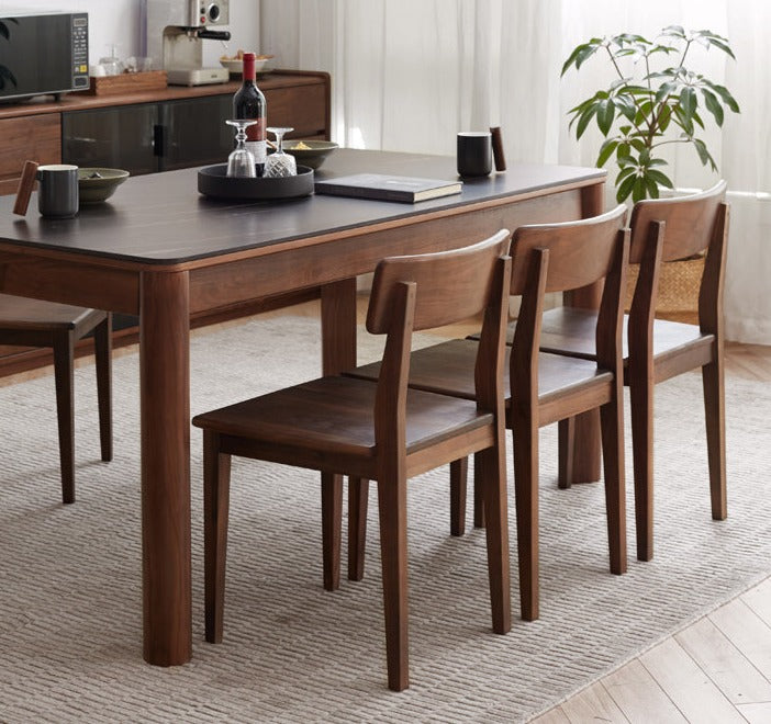 Solid Wood Dining Chairs Set of 4 - Premium Oak, Black Walnut & Ash - Modern Farmhouse Style for Kitchen, Dining Room & Restaurant Use
