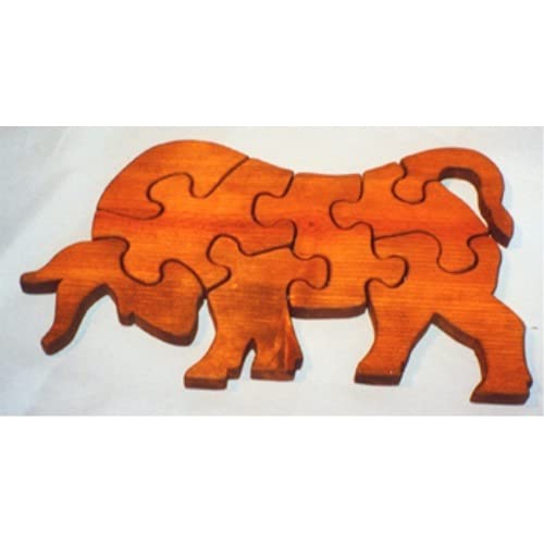 THE PUZZLE-MAN TOYS W-1190 Wooden Educational Jigsaw Puzzle - Bull | Fun Learning Toy for Kids | Perfect for Classroom, Homeschool & Family Game Night