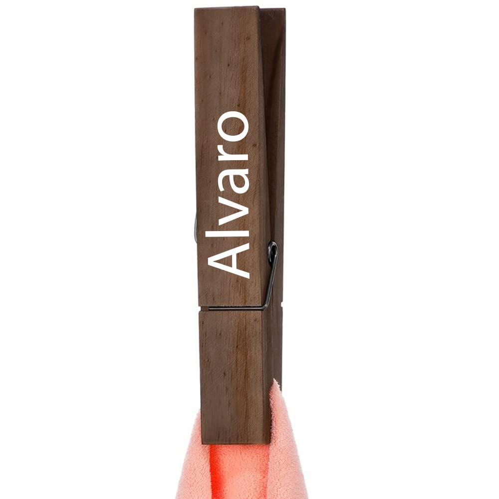 Personalized Wooden Clothespin Towel Holder - Custom Name Large 12 Inch Spring Clips for Bathroom, Nursery & Wall Decor - Perfect for Hanging Towels, Blankets & Home Organization