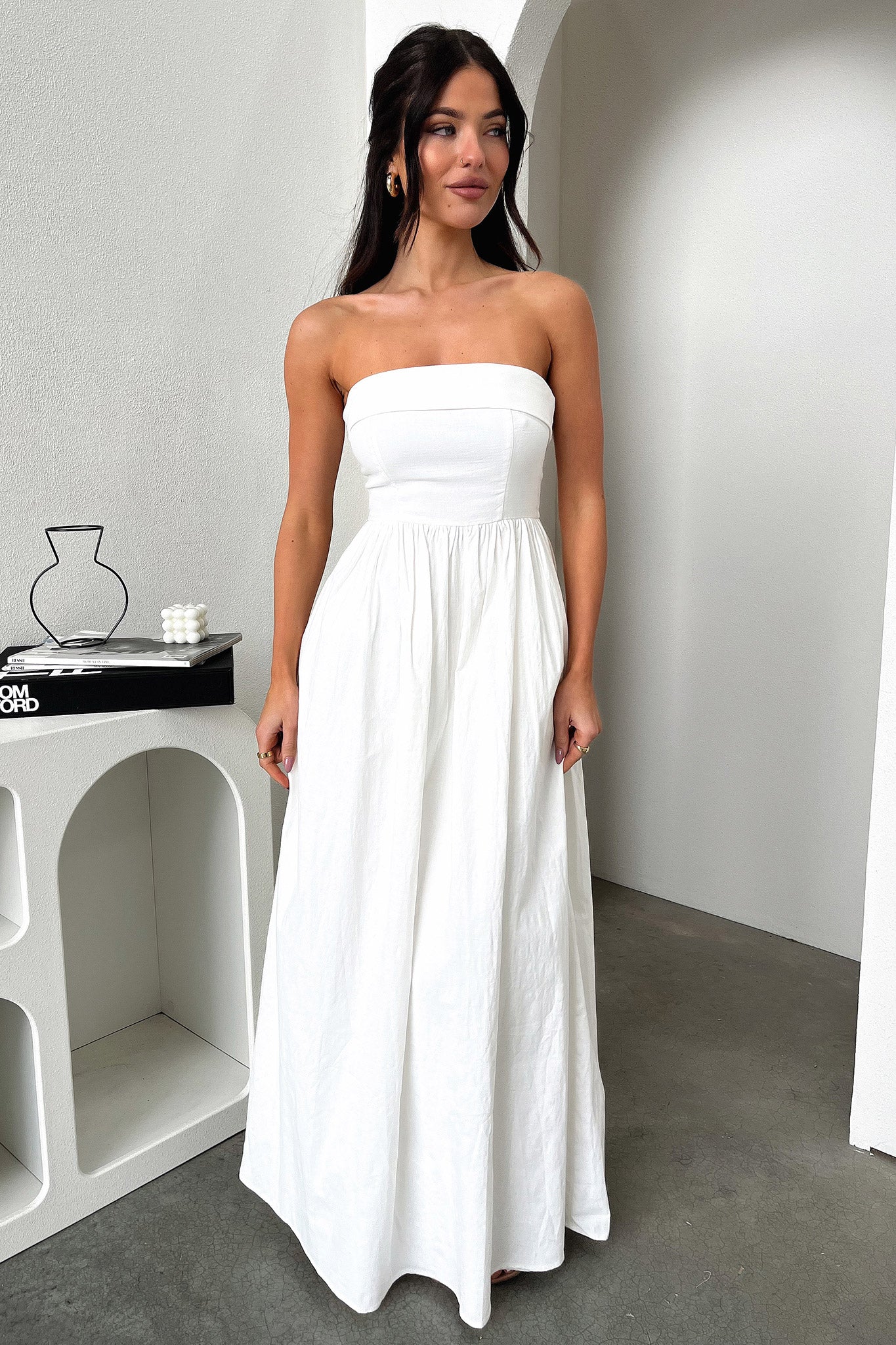 Cornell Maxi Dress for Women - Elegant White Summer Long Dress for Beach, Vacation & Casual Wear