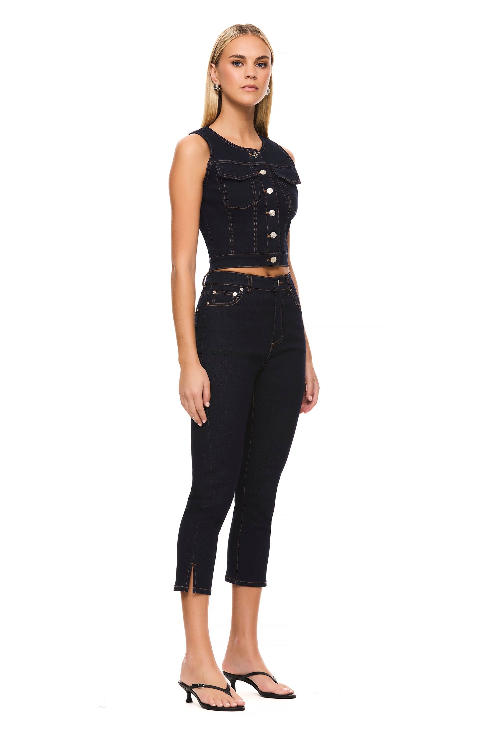 The Rina Dark Blue Vest for Women - Stylish & Comfortable Layering Piece for Work, Travel & Casual Outfits