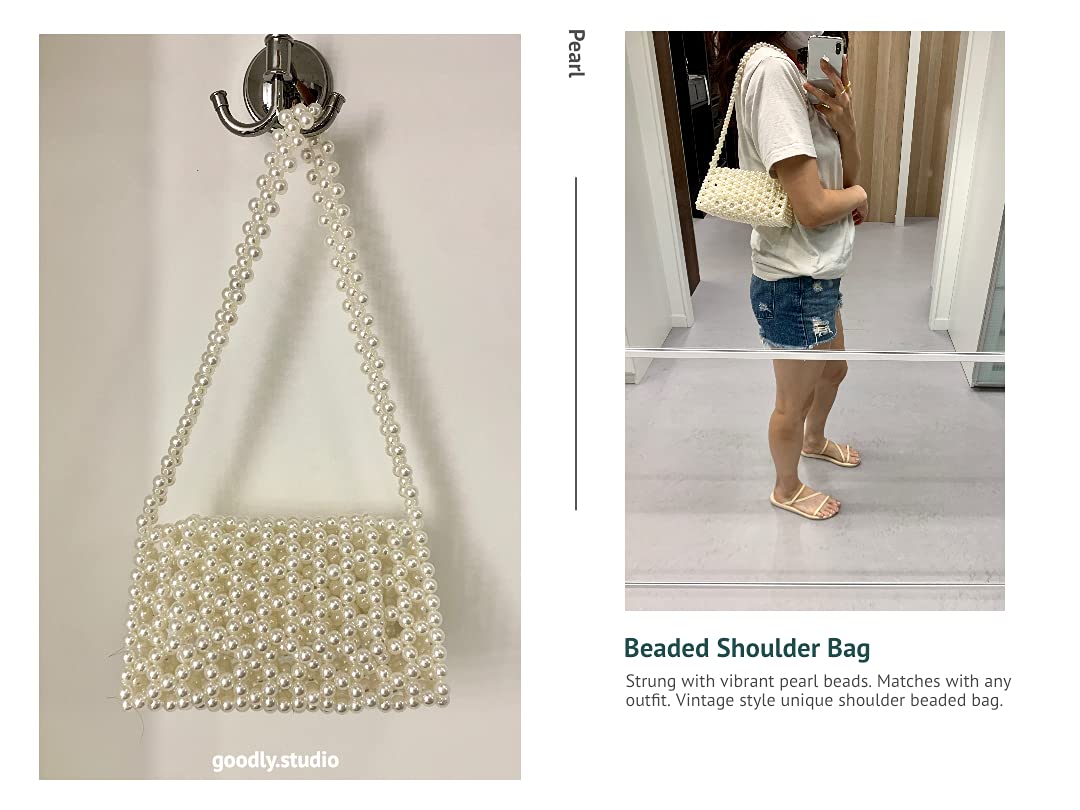 Crystal Beaded Handbag - Elegant Pearl Beaded Shoulder Bag & Mini Tote for Women | Perfect for Evening Parties, Weddings & Special Occasions