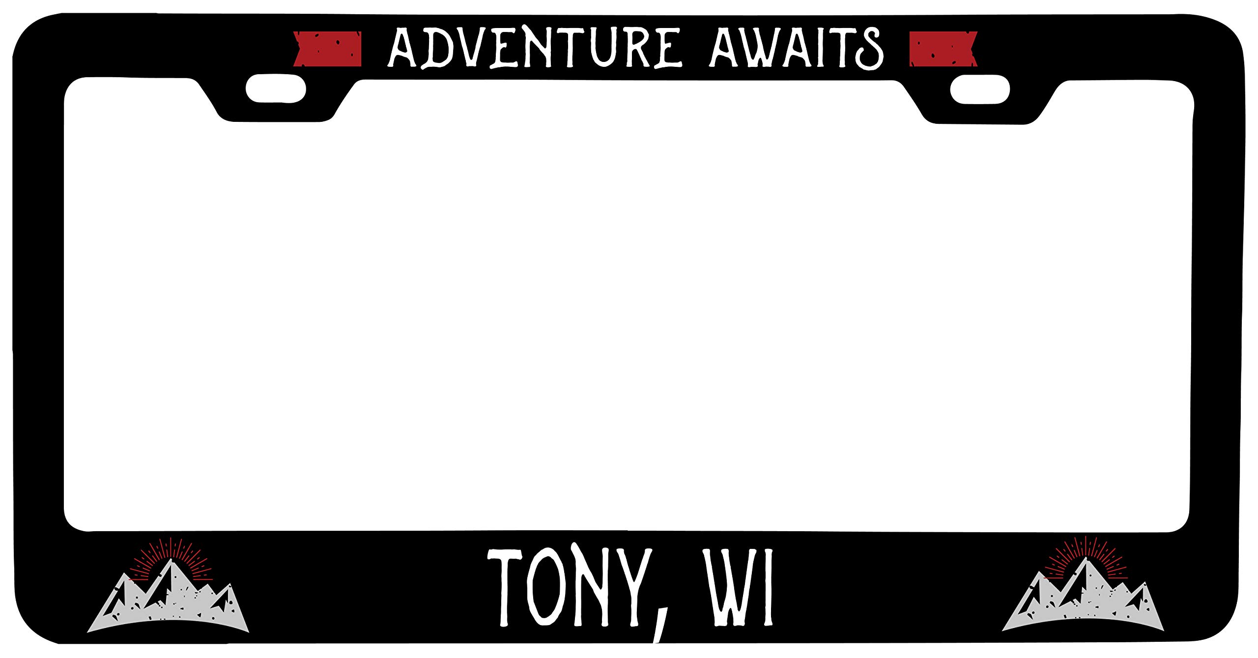 Tony Wisconsin Vanity Metal License Plate Frame - Personalized Car Accessory for State Pride & Customization - Perfect for Trucks, SUVs & Classic Cars