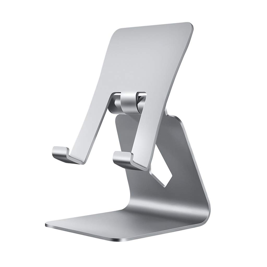 Premium Aluminum Alloy Phone Stand - Adjustable Portable Smartphone & Tablet Holder for Desk, Office, Home - Universal Device Stand for iPhone, iPad, Samsung - Perfect for Video Calls, Streaming & Hands-Free Viewing (Haoyue Silver)