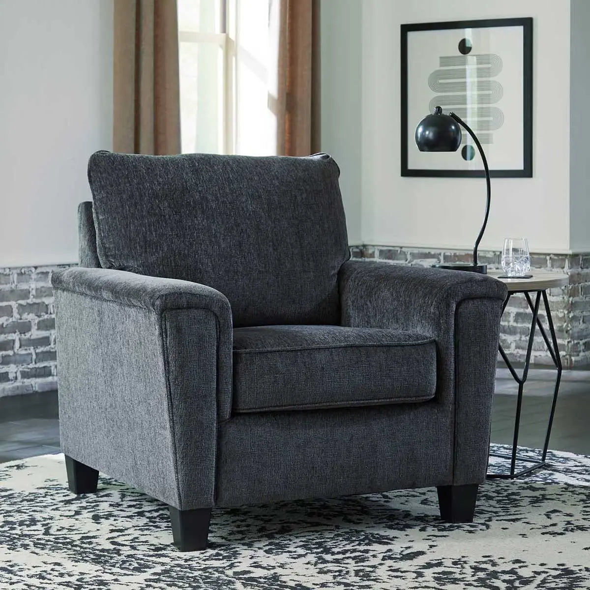 Abinger Chair in Smoke Gray - Modern Accent Chair for Living Room, Bedroom, or Office - Comfortable Upholstered Lounge Chair with Stylish Design