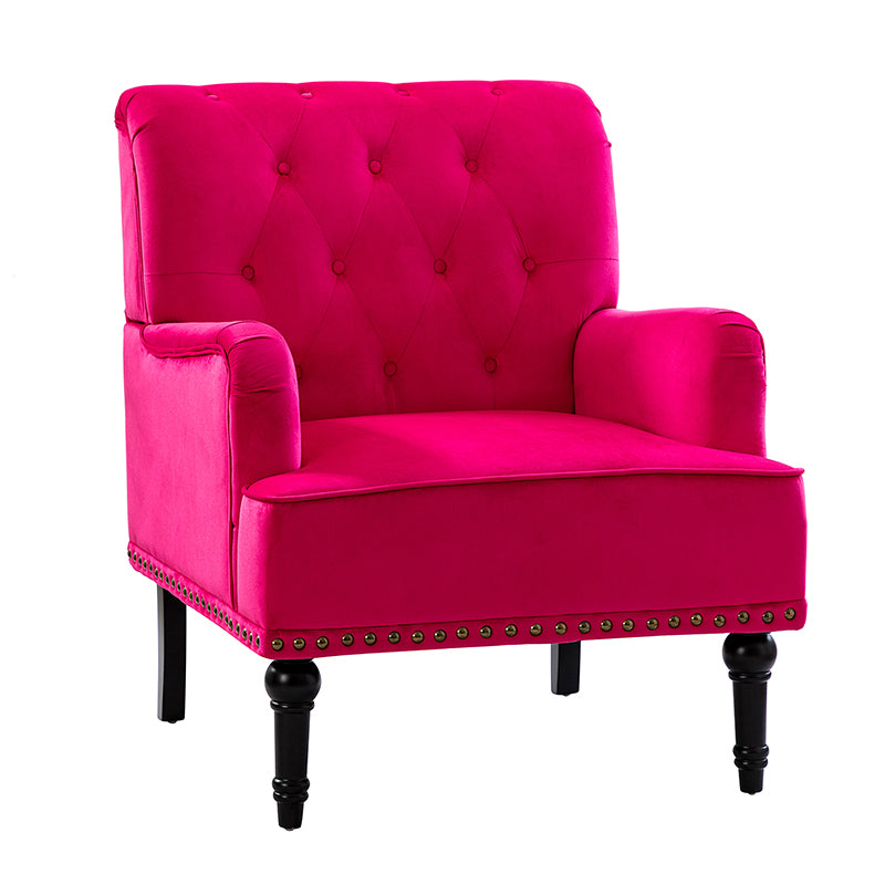 Luxury Constantino Velvet Armchair - Modern Upholstered Accent Chair for Living Room, Bedroom & Office - Soft Velvet Fabric with Sturdy Wooden Legs - Perfect for Home Decor, Relaxing & Reading
