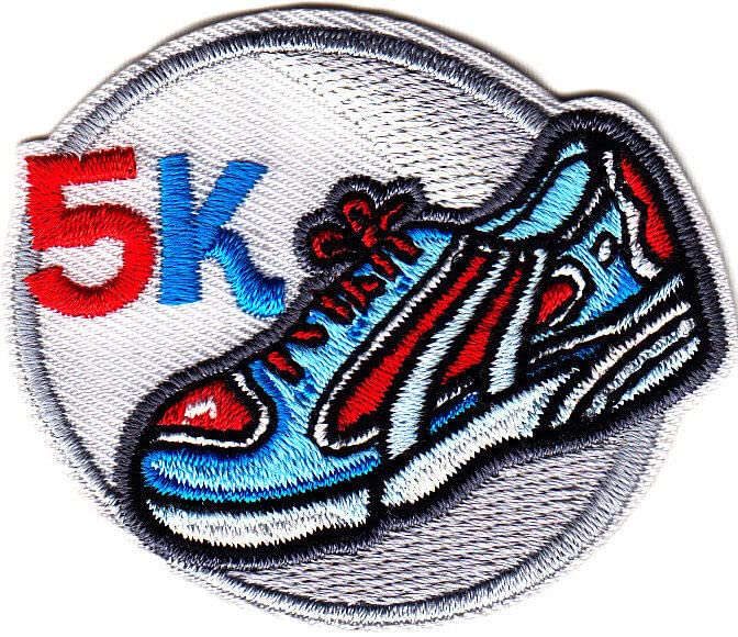 5K Athletic Shoe Iron On Patch - Durable Sports Running Emblem for Sneakers, Jerseys & Backpacks - Perfect for DIY Customization & Team Spirit