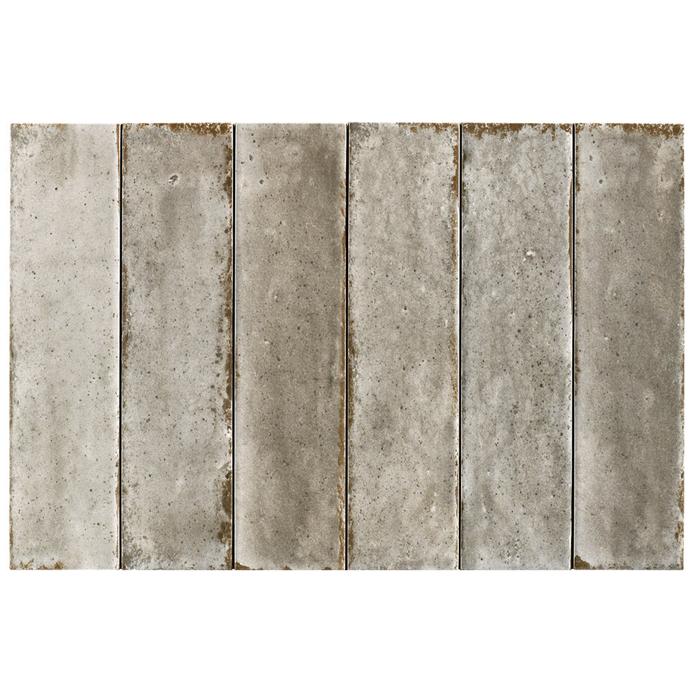 Ravello Misty Grey 60x240 Zellige Matte Subway Tile - Perfect for Kitchen Backsplash, Bathroom Walls & Modern Interior Design