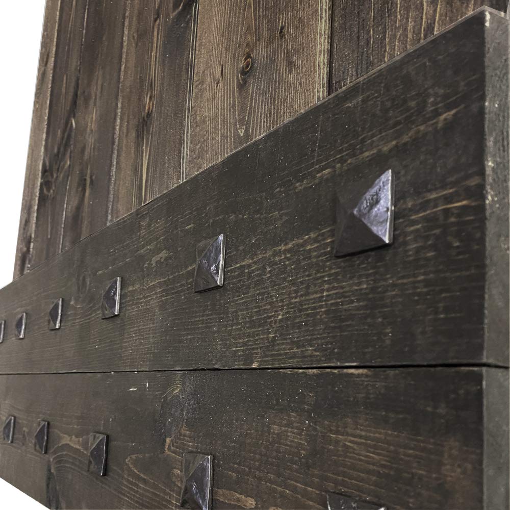 TMS 1 Panel Wooden Barn Door with Clavos - 84'' x 30'' Espresso Finish - No Installation Hardware Included - Perfect for Farmhouse, Rustic, or Industrial Home Decor