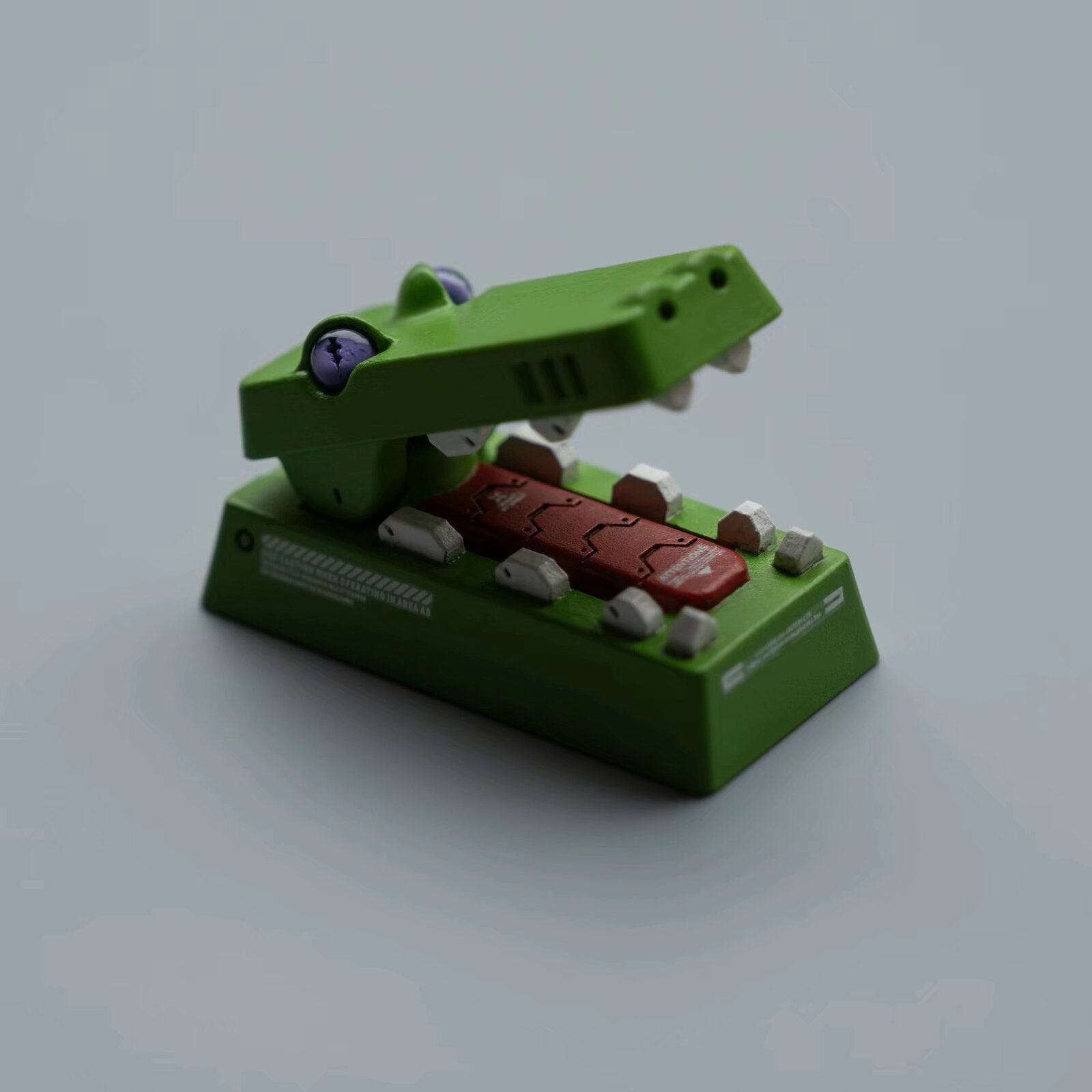 Handmade PBT Mechanical Keyboard Keycaps - Artistic 2U Backspace Key with Open/Close Crocodile Design for Custom Keyboard Decoration | Perfect for Gaming, Typing & Mechanical Keyboard Enthusiasts