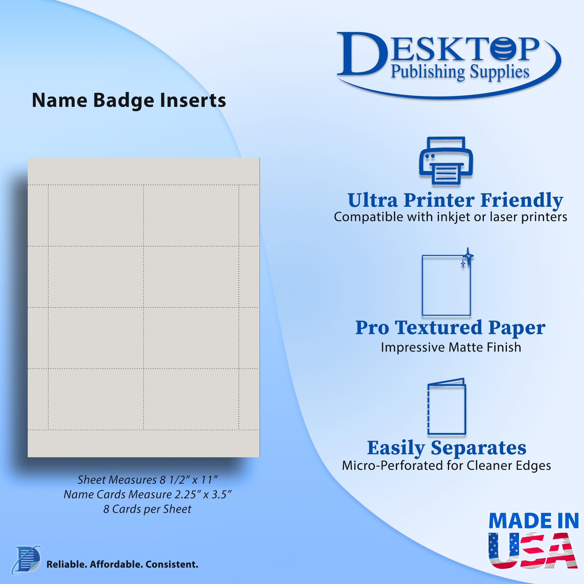 Plain Grey Name Badge Inserts 2.25