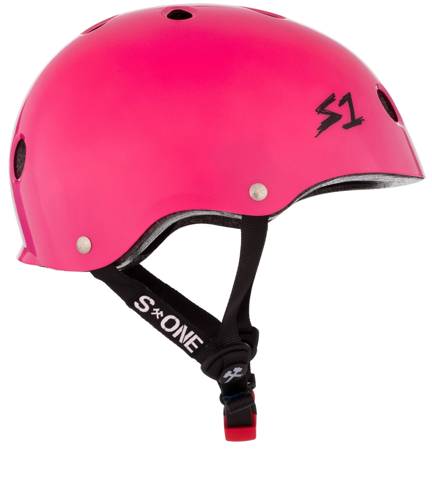 S1 Mini Lifter Helmet - Hot Pink Glossy Finish for Weightlifting, CrossFit & Gym Training - Perfect for Women's Fitness & Strength Workouts