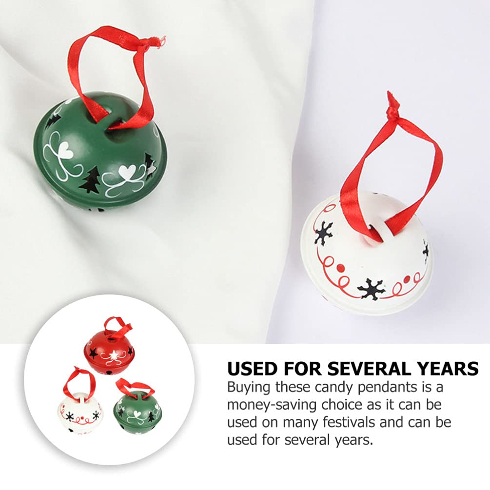 6-Piece Christmas Bells Decor Set - Hanging Iron Bells for Holiday Party, Home, Store & Street Decorations - Elegant Xmas Ornaments for Tree, Door & Festive Scenes