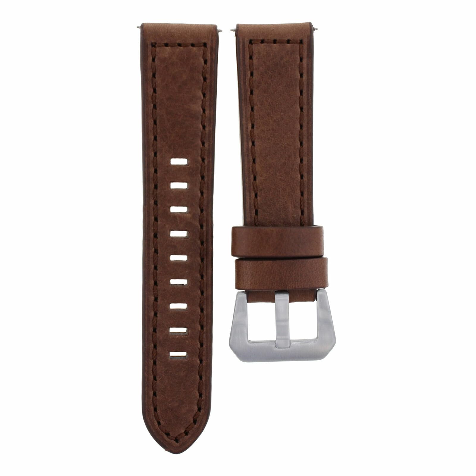 24mm Buffalo Leather Watch Band Strap for Breitling Super Ocean Bentley - Dark Brown Replacement Watch Strap | Durable & Comfortable for Diving, Business & Casual Wear
