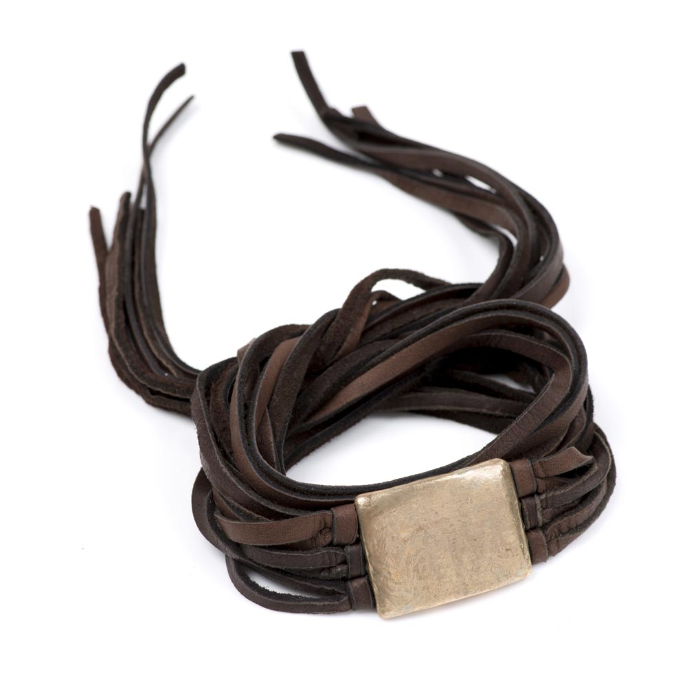 Leanna Genuine Leather Wrap Bracelet for Women - Adjustable Wristband with Beaded Accents - Boho Chic Jewelry for Casual, Office & Party Wear