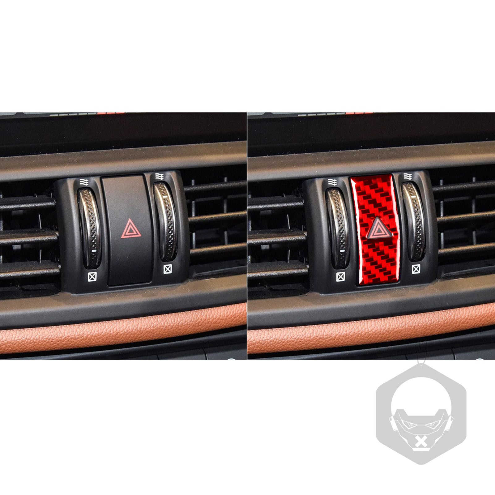 Alfa Romeo Giulia 2017-2023 Car Emergency Warning Light Control Button Panel Sticker - Real Carbon Fiber Auto Interior Trim Accessories (Red) | Dashboard Upgrade for Enhanced Style & Safety