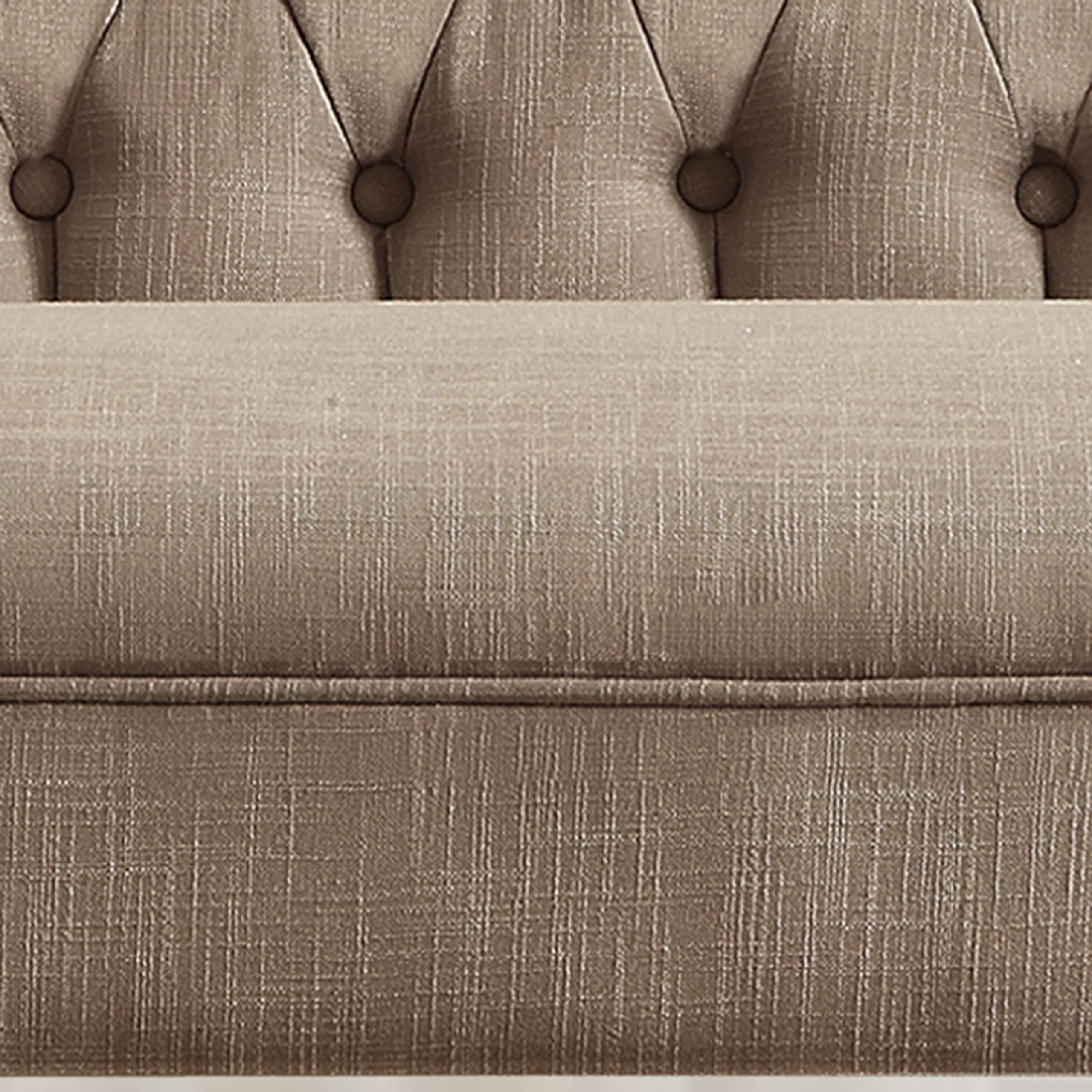 Rosevera Celino Loveseat Sofa for Living Room - 2-Seater Couch in a Box, Linen Upholstery, Brown - Perfect for Small Spaces, Apartments & Cozy Home Decor