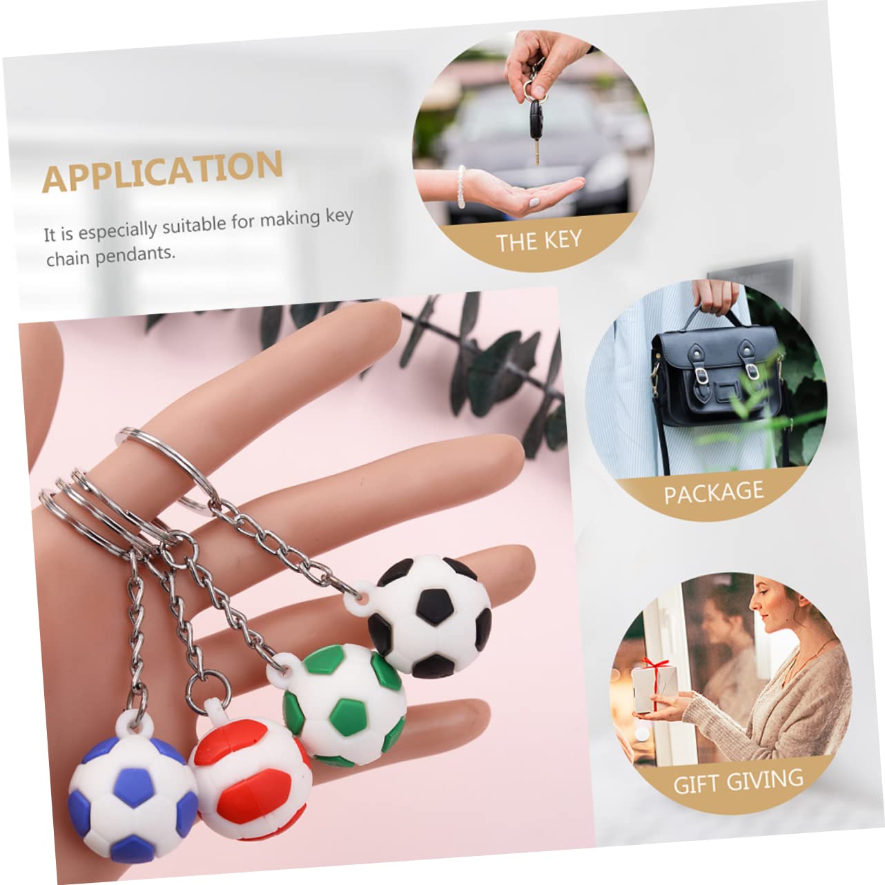 Kisangel 5 Sets Soccer Ball Keychain - Football Design Keyrings for Luggage, Backpack, Purse & Car Keys (10pcs x 5) - Perfect for Sports Fans, Gifts & Travel Accessories
