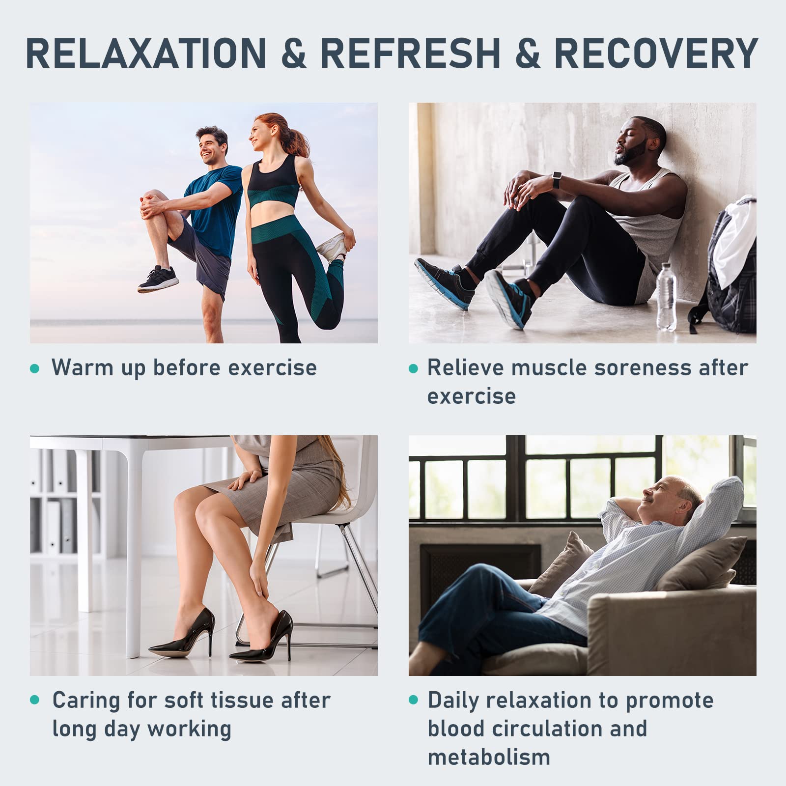 QUINEAR Sequential Air Compression Therapy System - Leg & Foot Recovery Boots for Improved Circulation, Muscle Relaxation & Pain Relief - Ideal for Athletes, Post-Workout Recovery & Circulation Therapy