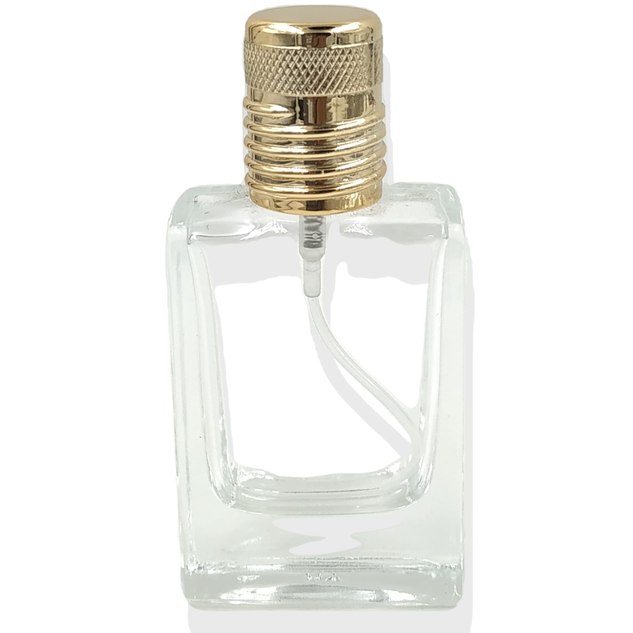 Premium 30ml Empty Clear Glass Perfume Bottles with Metal Pump & Gold Cap - Refillable Travel-Size Spray Bottles for DIY Perfume, Essential Oils, Rose Water, Aromatherapy - Perfect for Home, Office & Travel Use