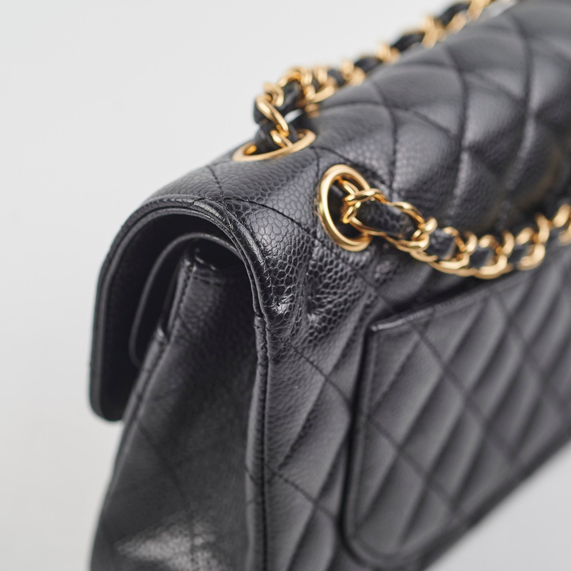 Chanel Small Caviar Leather Double Classic Flap Bag Black 12 Series - Luxury Crossbody Purse for Women, Perfect for Date Night & Special Occasions