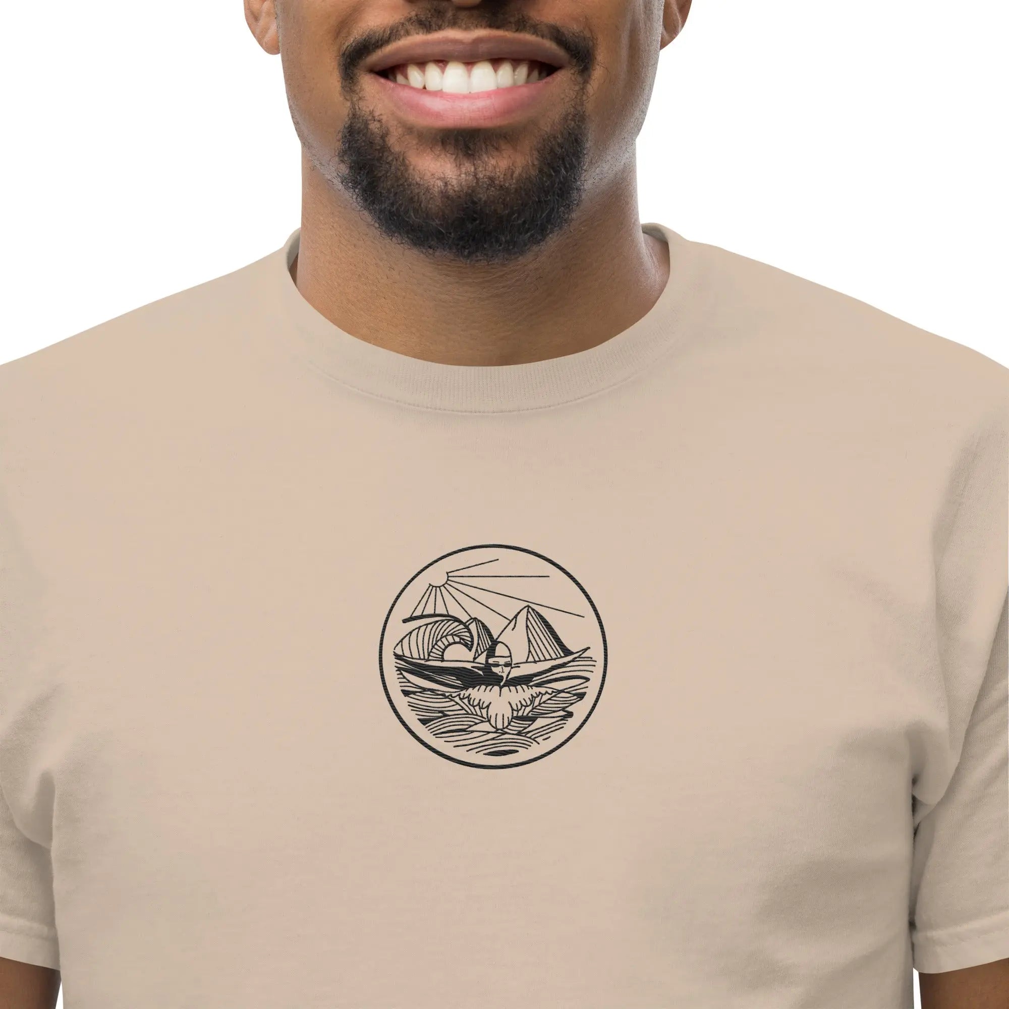 Designer Mountain Swimmer Graphic T-Shirt - Unisex Casual Tee for Men & Women | Perfect for Outdoor Adventures, Beach Trips, and Streetwear Fashion