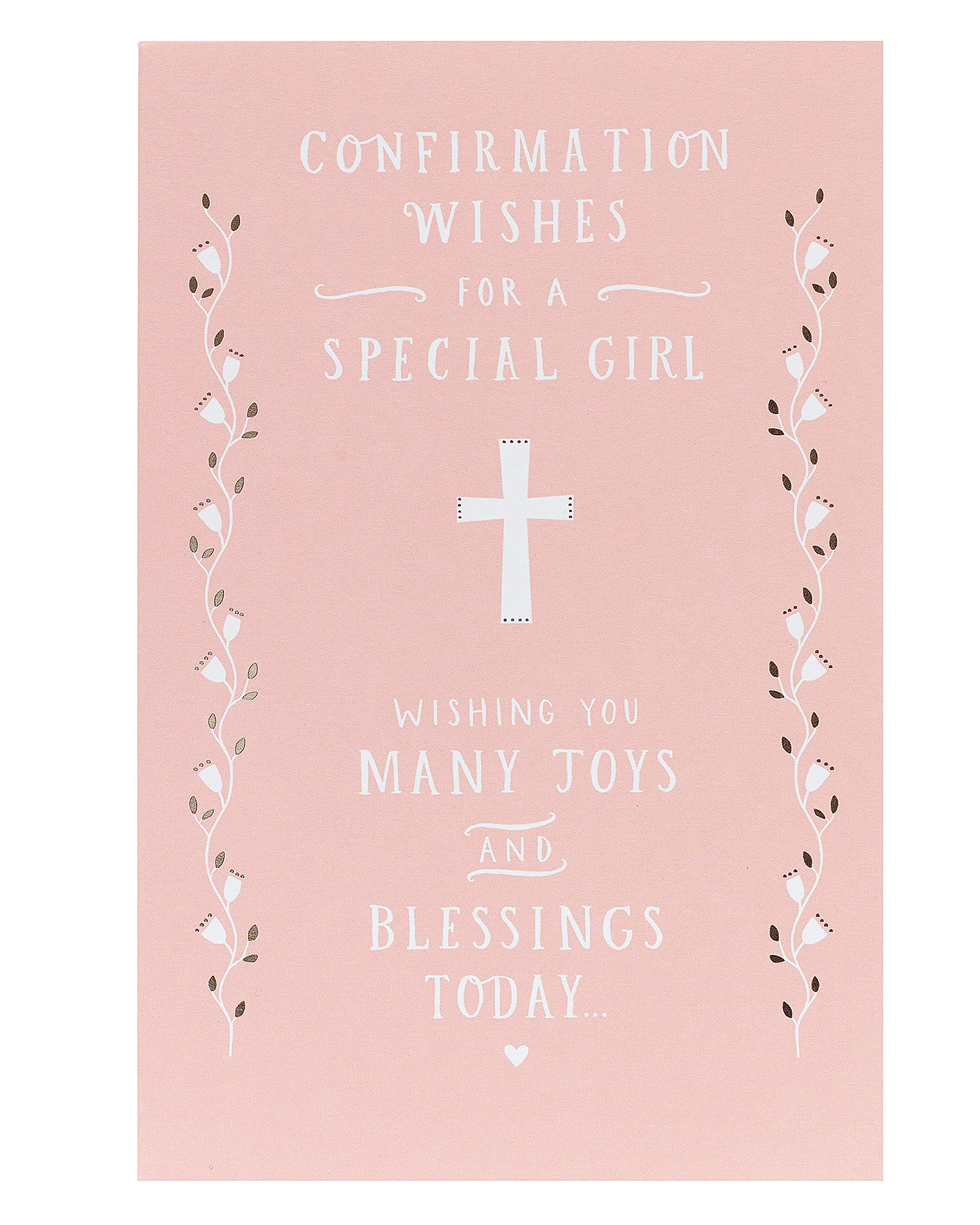 Religious Confirmation Card for Girls - Holy Blessings & Congratulations Card for Confirmation Day - Perfect Gift for Special Girls in Church Celebrations & Religious Ceremonies