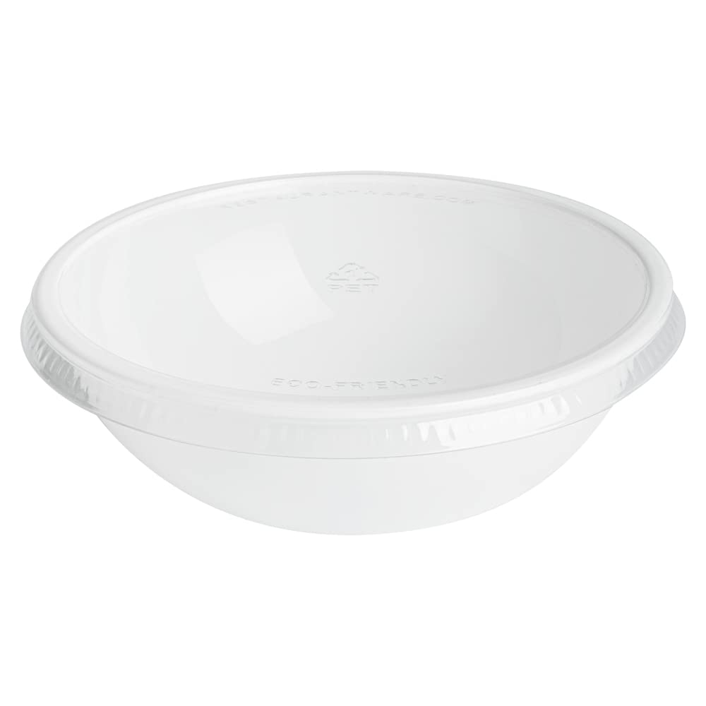 21oz Recyclable White Plastic Salad Bowls - 200 Pack Disposable Restaurantware for Pasta, Salads & Takeout | BPA-Free Food Containers for Catering, Parties & Meal Prep (Lids Sold Separately)