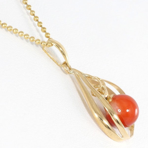 18K Yellow Gold Coral Necklace for Women - Elegant Handmade Jewelry Gift for Birthday, Anniversary & Valentine's Day - Perfect for Beach Weddings, Summer Parties & Boho Fashion