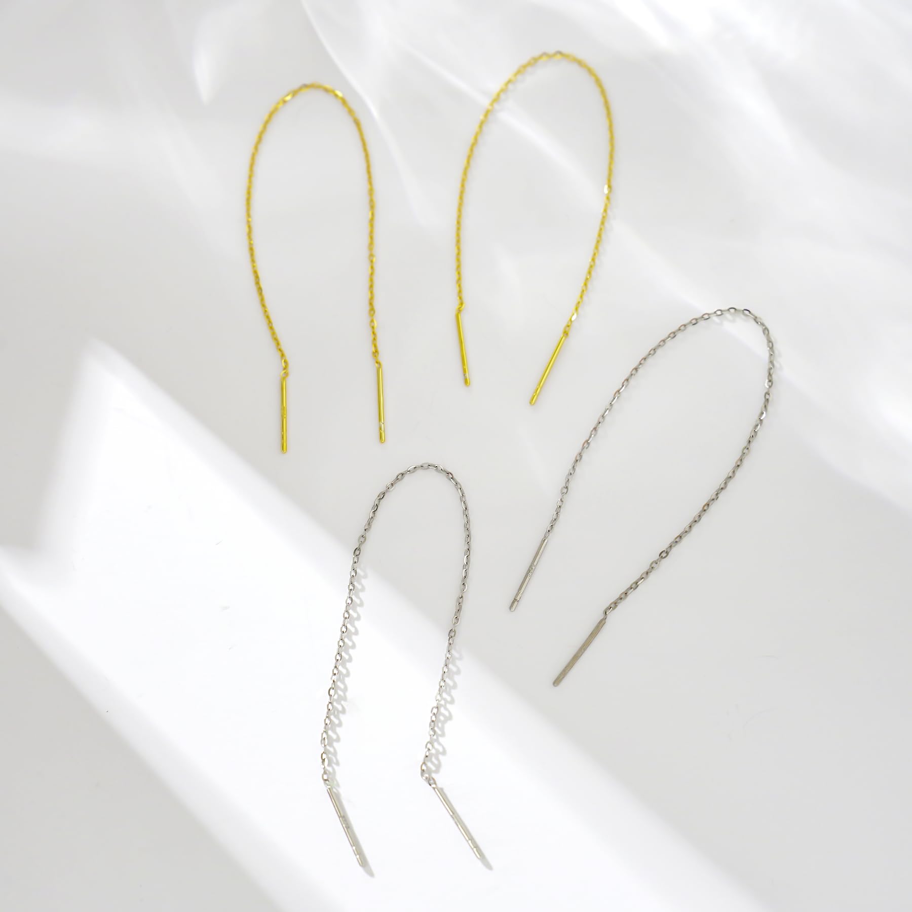 2 Pairs S925 Sterling Silver Threader Earrings for Women - Lightweight Dangle Drop Bar Wrap Earrings, Hypoallergenic Minimalist Jewelry - Perfect Gift for Anniversary, Christmas, Birthday & Everyday Wear