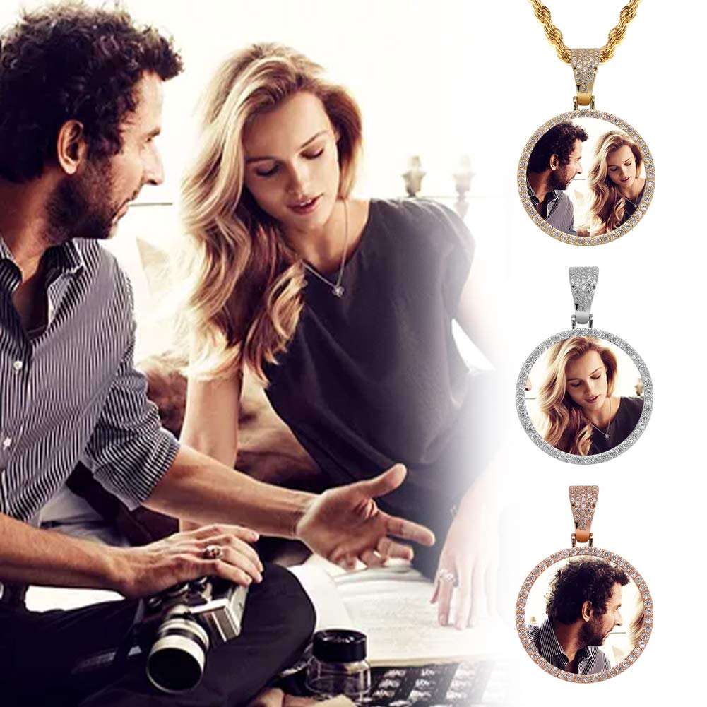 18K Gold Plated Custom Photo Necklace - Personalized Picture Pendant Jewelry for Men & Women - Perfect Memorial Gift for Anniversaries, Birthdays & Valentine's Day