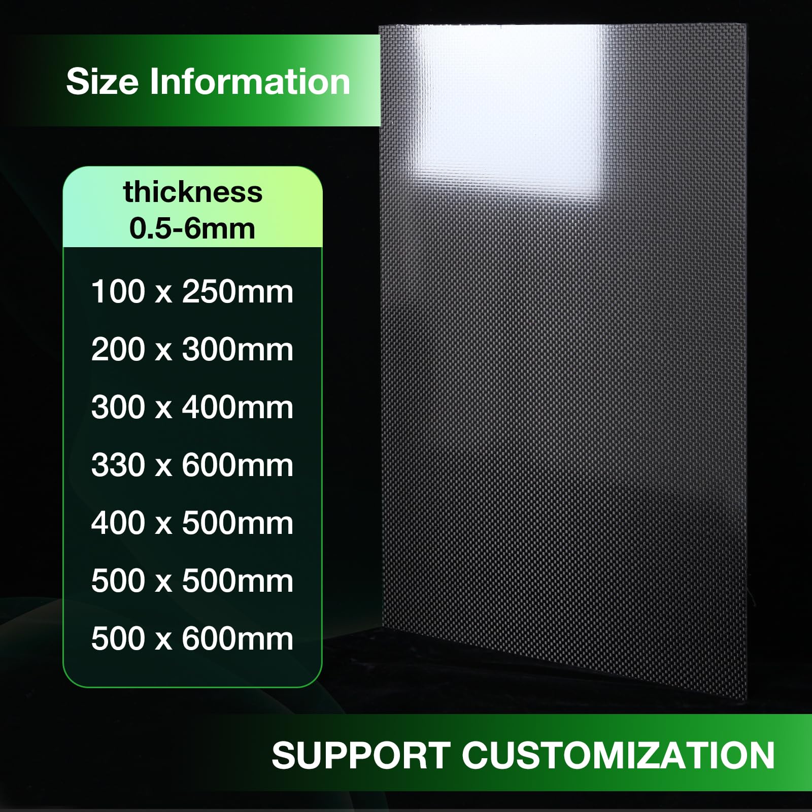 3K Carbon Fiber Sheet 500x600x5MM - 100% Pure Carbon Fiber Board Laminate Plate with Plain Weave & Glossy Finish (1-6MM Thickness) - Ideal for Automotive, Aerospace, DIY Projects & Industrial Applications