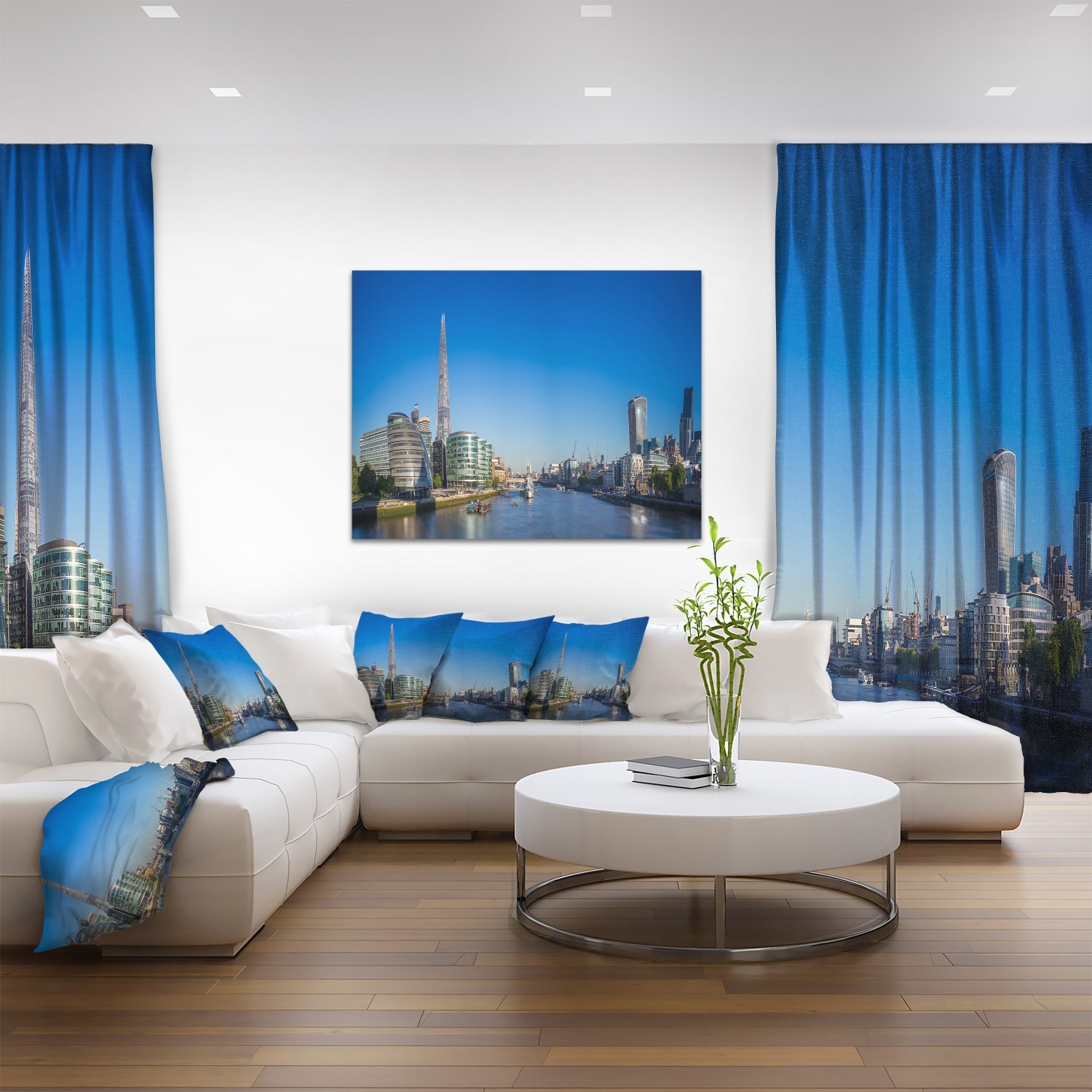London Panoramic Cityscape Canvas Art Print - Stunning Skyline Wall Decor for Living Room, Office & Home