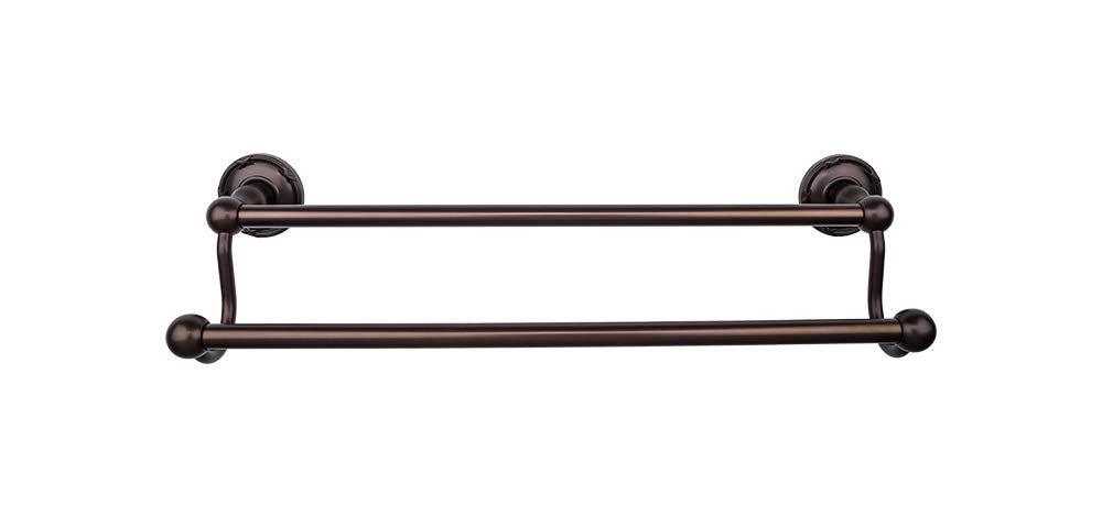 Top Knobs ED11ORBE 30 Inch Double Towel Bar - Oil Rubbed Bronze Finish, Edwardian Collection with Ribbon Backplate | Perfect for Bathroom, Spa, and Luxury Home Decor