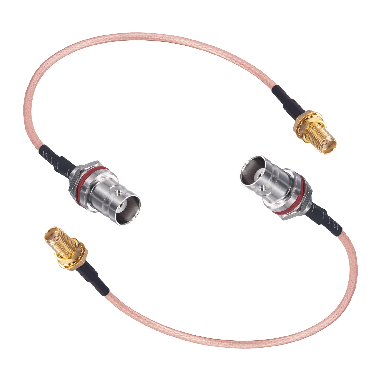 6 Inch BNC Female to SMA Female RF Coaxial Cable - 2 Pack RG316 Low Loss Jumper with Adapter for Ham Radio, Scanner, Transceiver - Perfect for Antenna Extension & Signal Boosting in Radio Communication