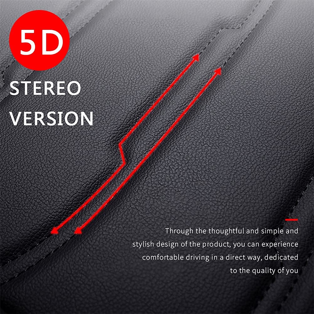 Luxury PU Leather Front & Rear Seat Covers for Cadillac CTS 2003-2019 - Black, Comfortable & Wear-Resistant Car Seat Protectors for Daily Commuting and Road Trips