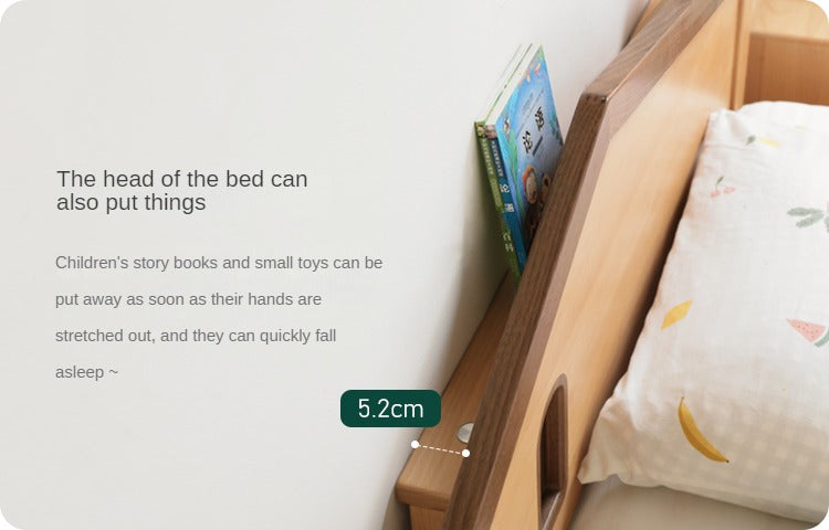 Kids Wooden Bed with Night Light - Beech & Poplar Little House Design with 15-Minute Auto Light Off - Perfect for Bedrooms, Playrooms & Cozy Sleep Spaces