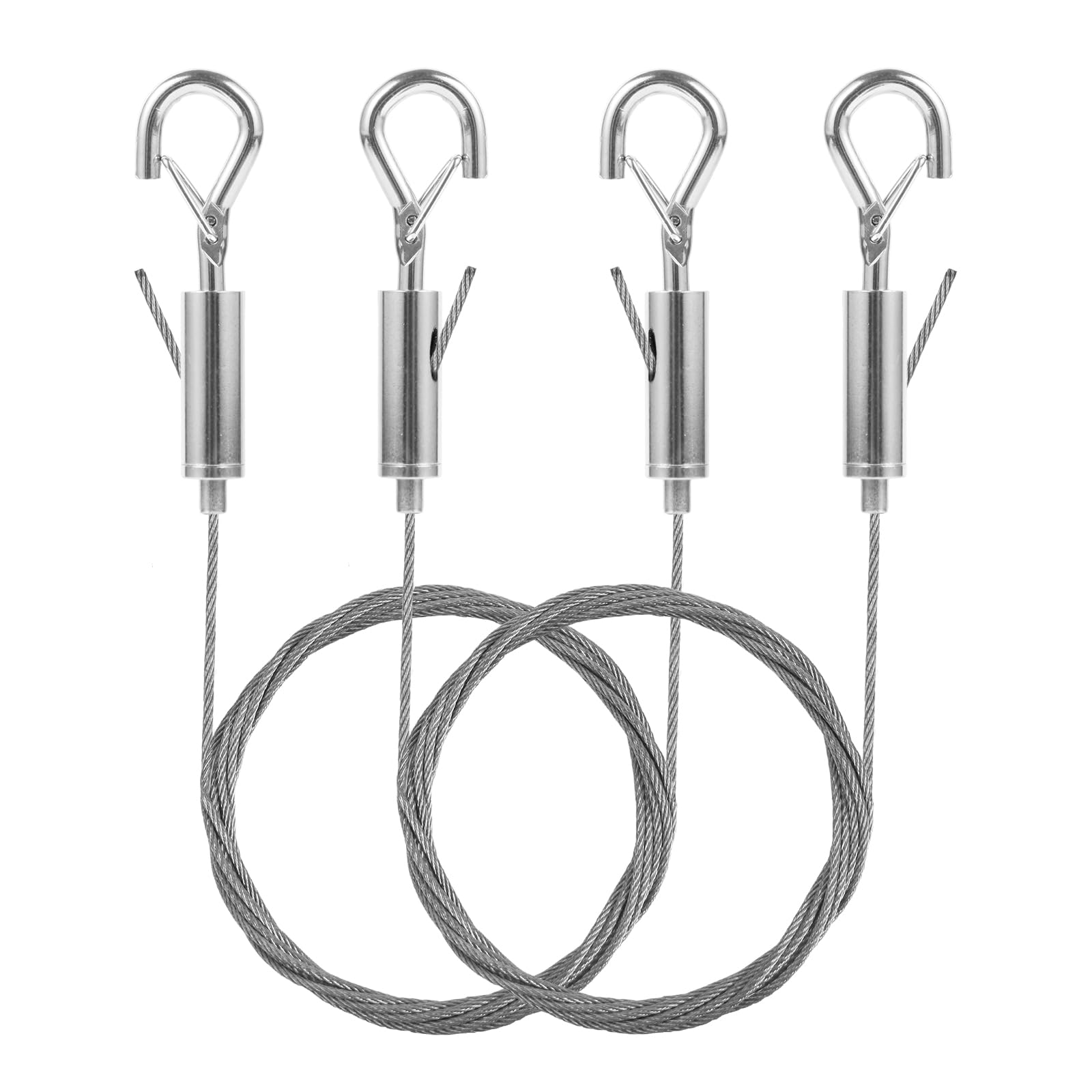 2PCS 6.6FT Adjustable Stainless Steel Picture Hanging Wire Kit - Heavy Duty 50LBS Capacity for Wall Art, Photos, Mirrors & Frames - Tool-Free Installation with Hooks - Perfect for Home, Office & Gallery Decor