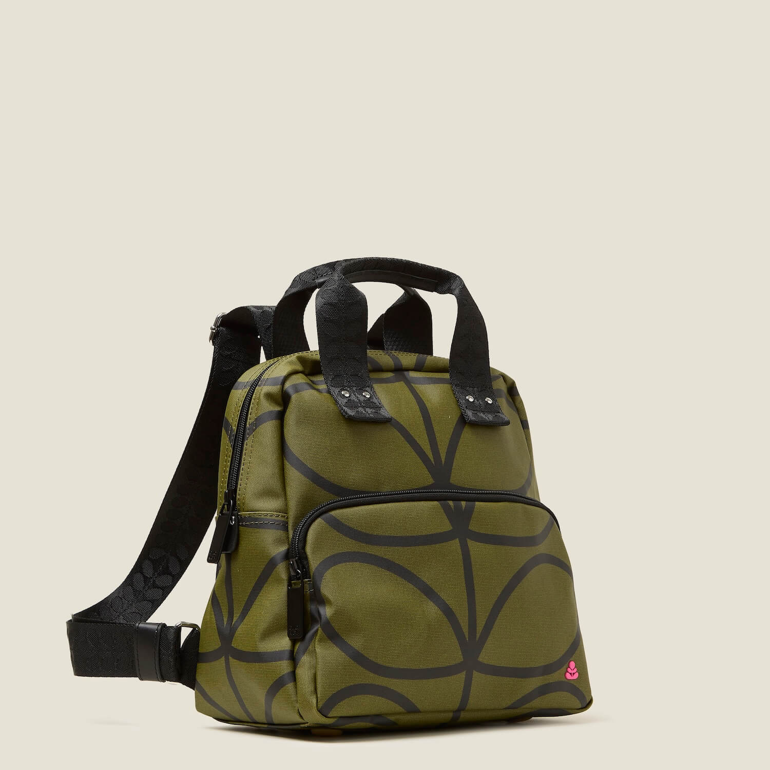 Mini Lotta Backpack - Stylish Giant Linear Stem Olive Design for Women & Teens | Perfect for School, Travel, and Everyday Use