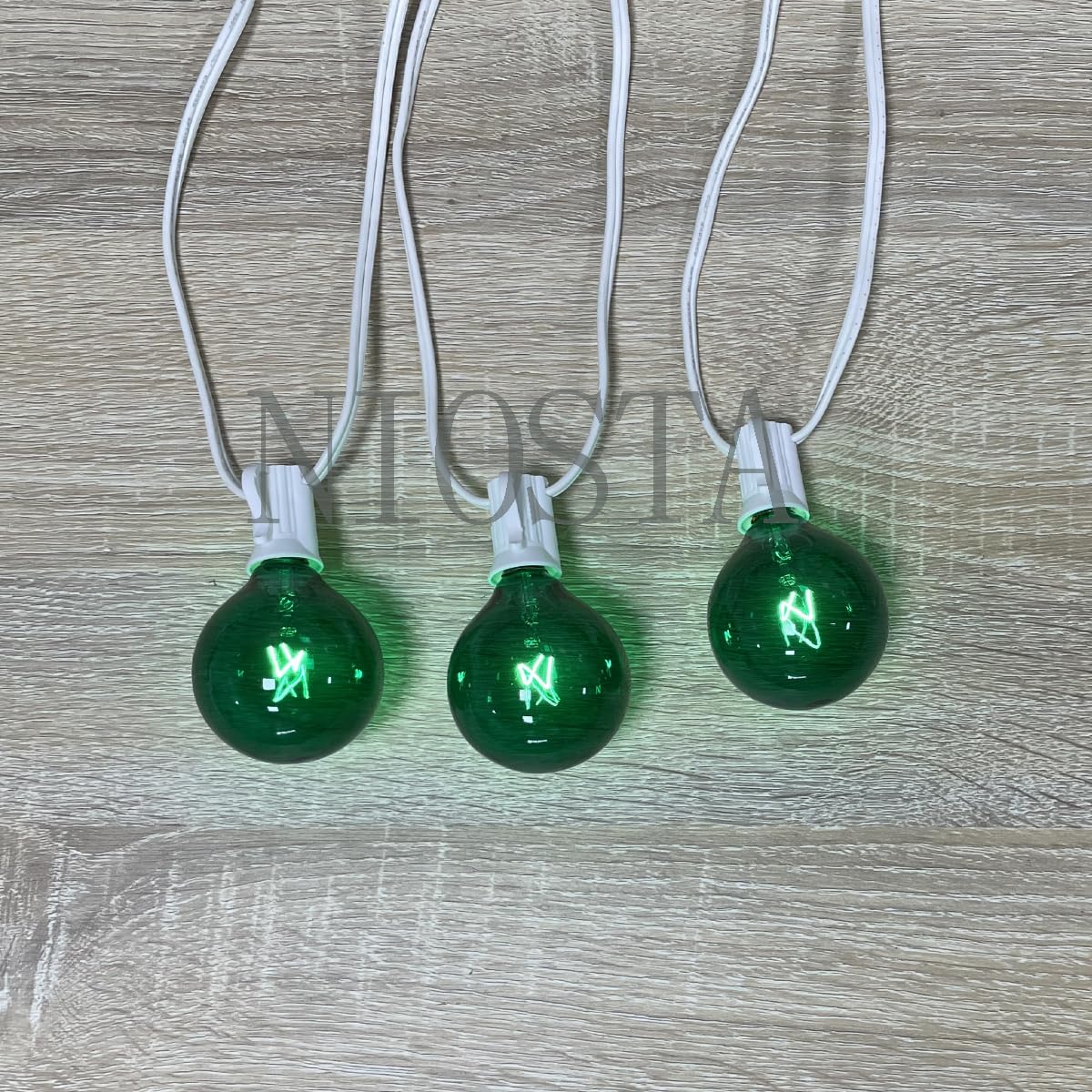 25 Pack G50 Replacement Light Bulbs - Green Glass Incandescent E12/C7 Candelabra Base (7W) for Outdoor Patio String Lights - Perfect for Garden Parties, Backyard Decor & Holiday Lighting