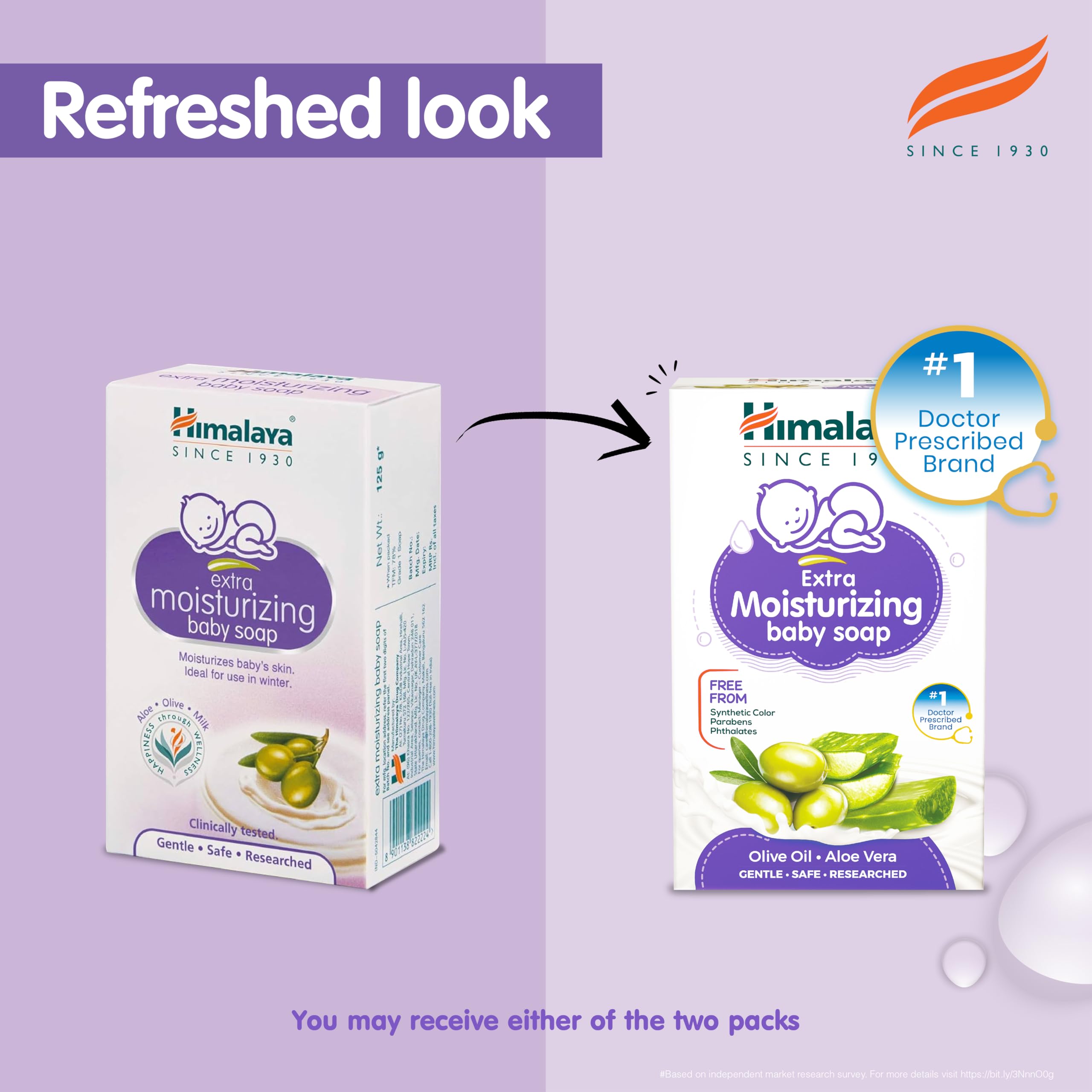 Himalaya Extra Moisturizing Baby Soap 75g - Aloe, Olive & Milk - Gentle Cleansing & Hydration for Baby's Skin | Pediatrician Recommended | Perfect for Daily Bath & Sensitive Skin Care