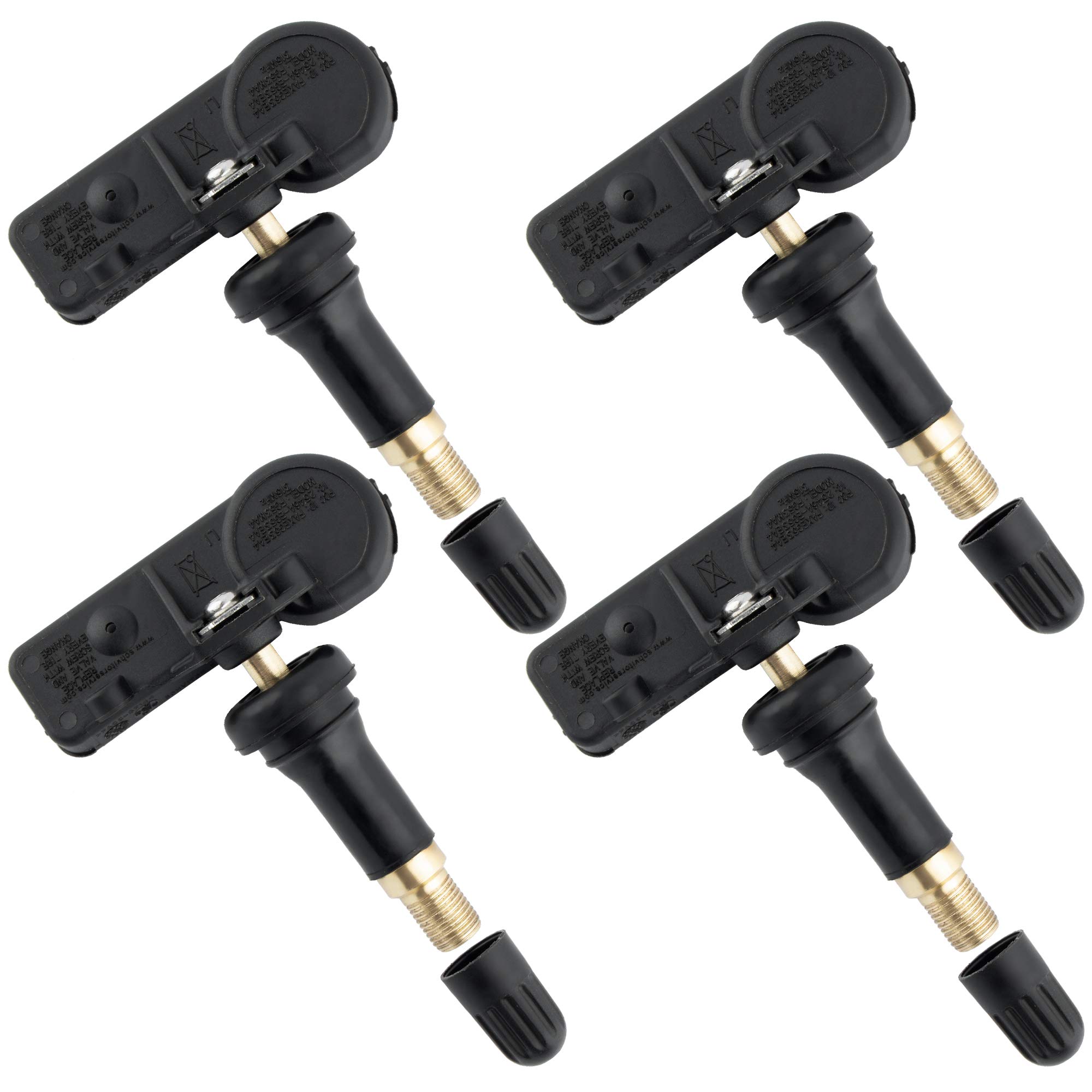 BOXI 4-Pack TPMS Tire Pressure Monitoring System Sensors 433MHz - Compatible with Jeep Wrangler, Dodge Ram & Charger - Replacement for 56029398AB, 68142397AA, 68241067AA, 68241067AB - Ensure Safe Driving & Optimal Tire Performance