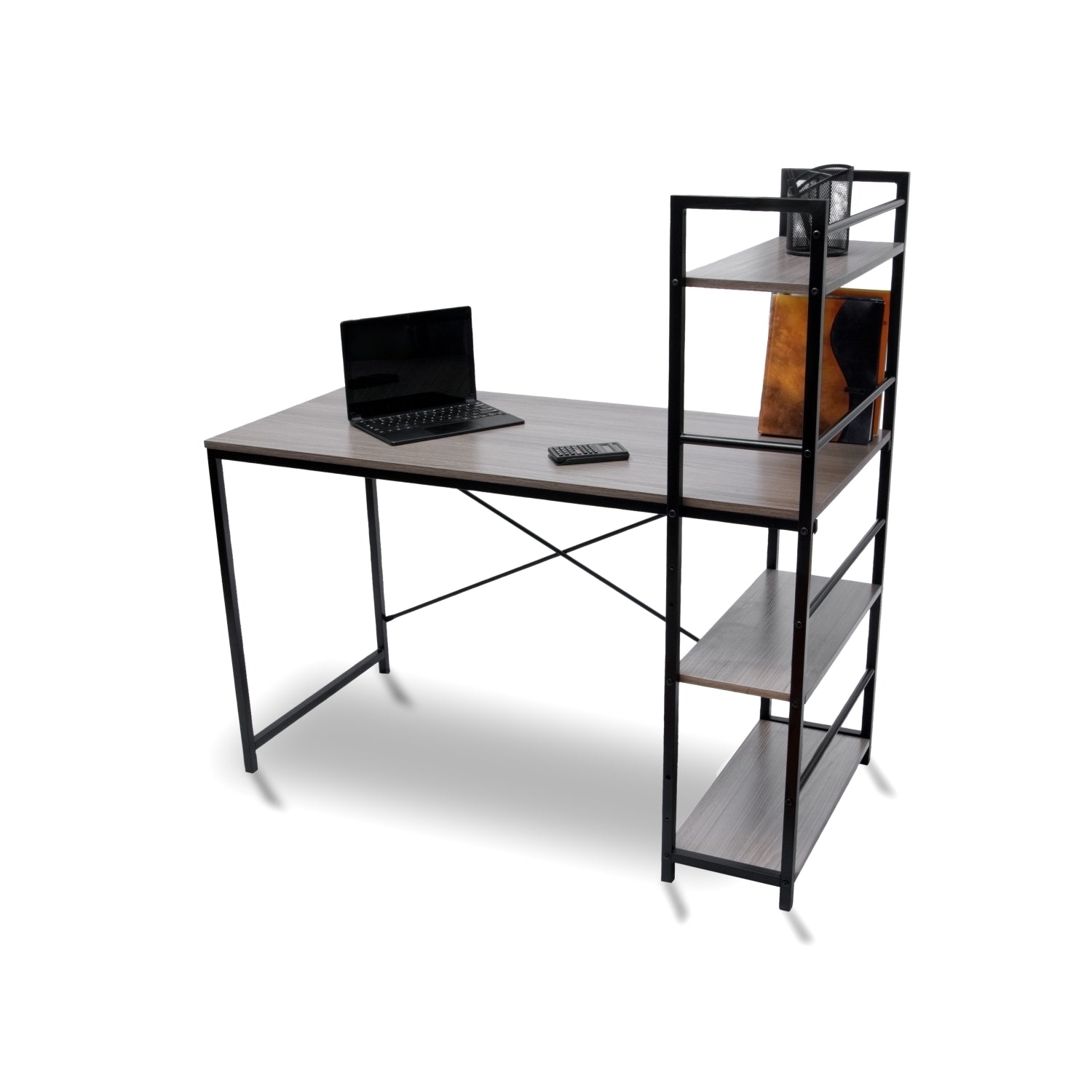 1907B Modern Office Computer Desk in Smoke Grey - Ergonomic Workstation for Home & Office Use, Perfect for Remote Work & Study