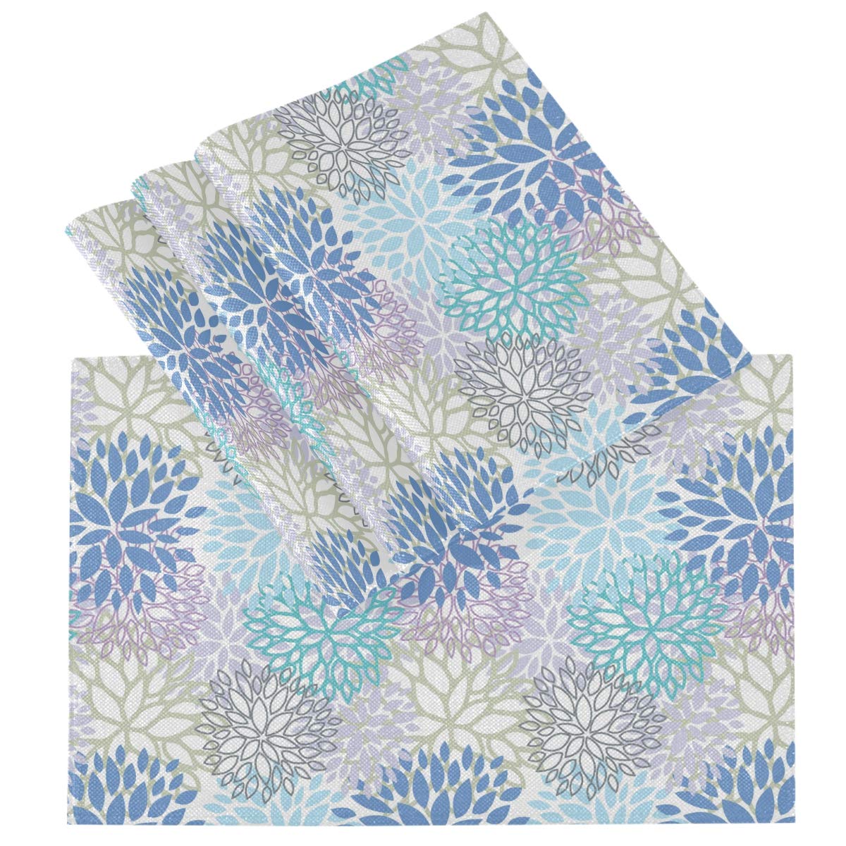 Pfrewn Purple Dahlia & Sunflower Daisy Placemats Set of 4 - 12