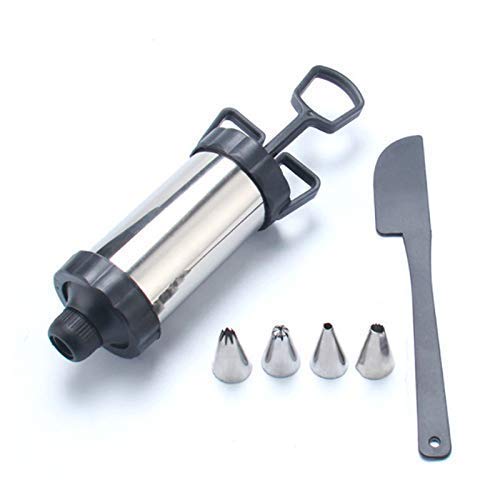 VDHJA Professional Cake Decorating Kit - 6 Nozzle Dessert Decorator Gun with Icing Tool & Cupcake Filling Injector for Baking, Cake Cookies Decoration (Multicolor) - Perfect for Birthday Parties, Wedding Cakes & DIY Dessert Making